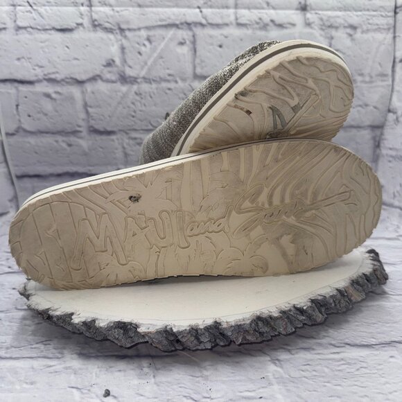Maui And Sons Shoes Mens 11 Casual Slip On Beach Loafers Flats Brown Knit Fabric - Picture 9 of 9